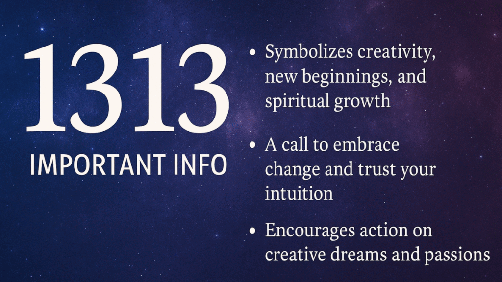 1313 Angel Number Sparks a Surge in Spiritual Creativity — Why More People Are Seeing It in 2025