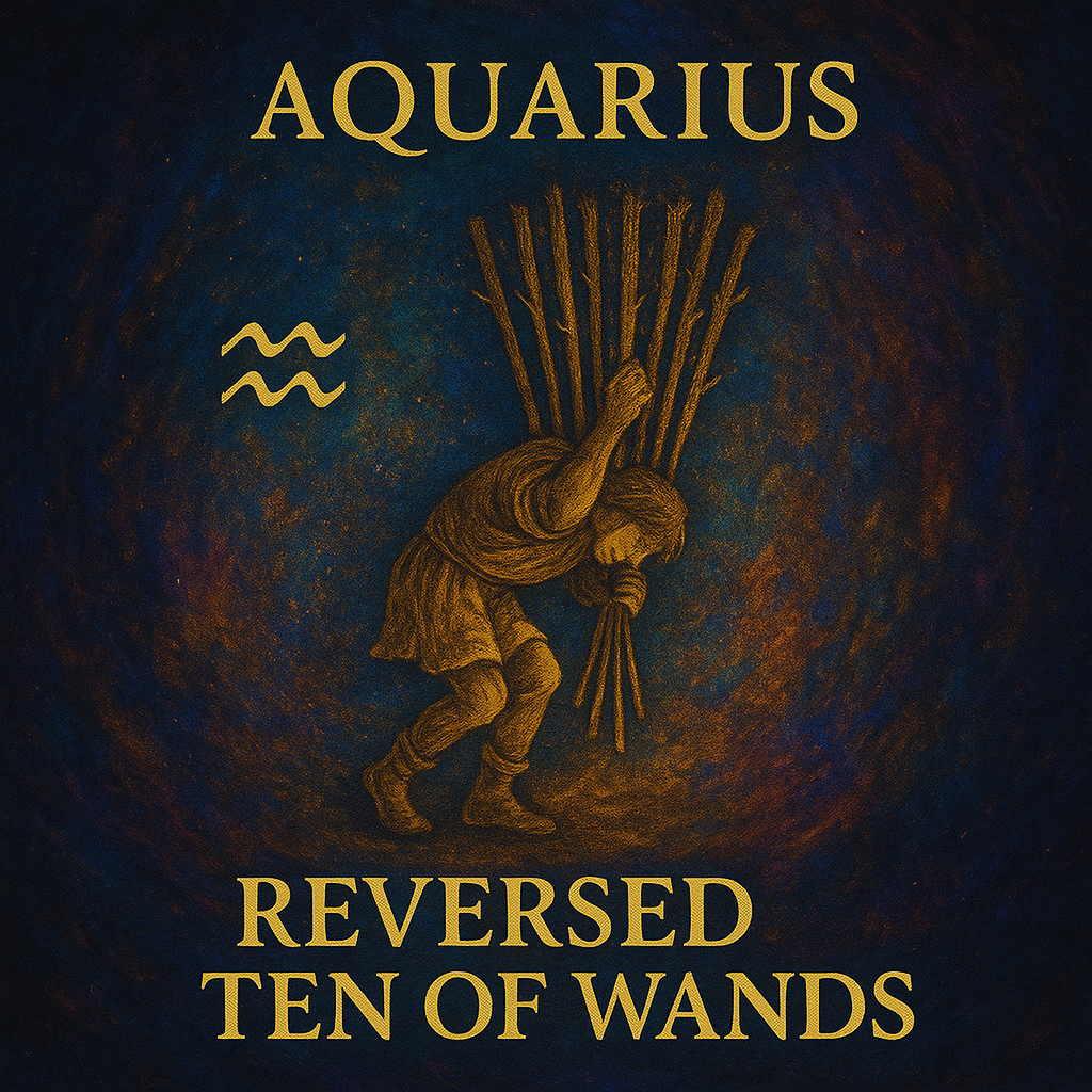 Aquarius – Ten of Wands (Reversed)